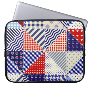 Capa Para Notebook Estilo Náutico Triângulo com Patchwork Retroativa