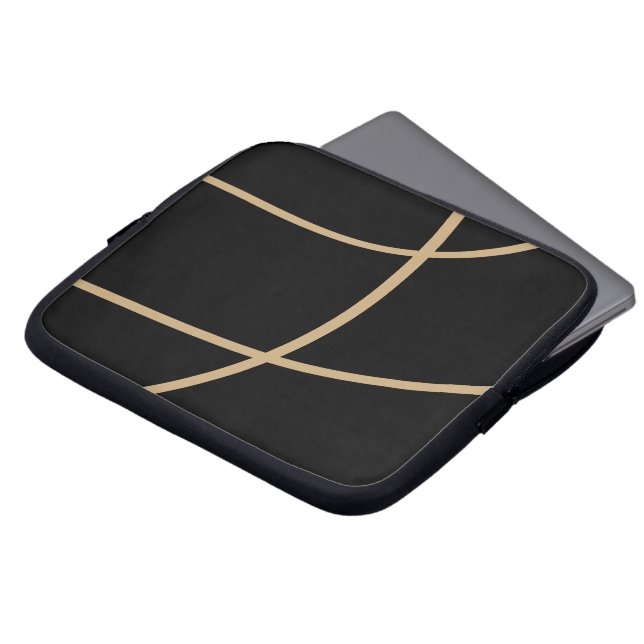Capa Para Notebook Estilo Premium Black Gold Tech (Frente Topo)