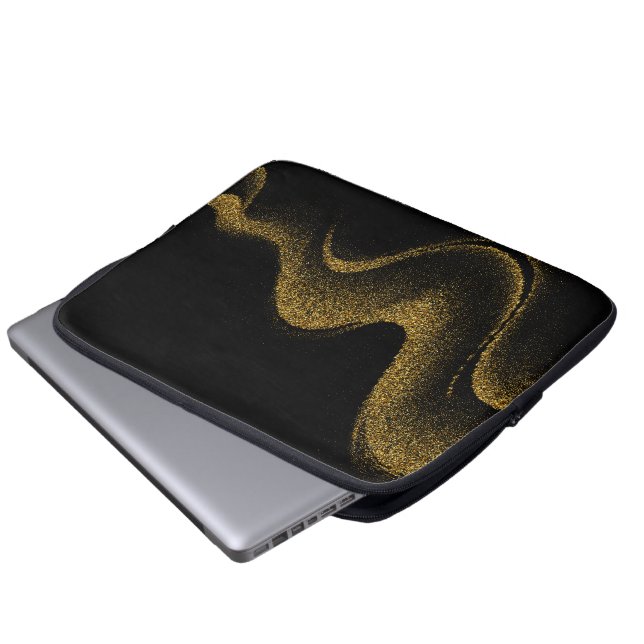 Capa Para Notebook Estilo Premium Preto Dourado Tech (Frente Inferior)
