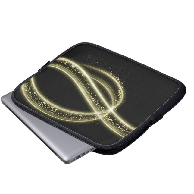 Capa Para Notebook Estilo Premium Preto Dourado Tech (Frente Inferior)