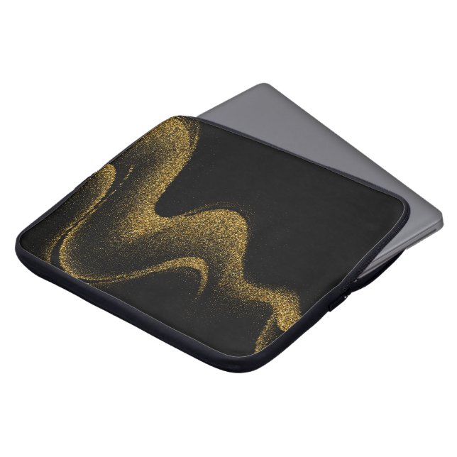 Capa Para Notebook Estilo Premium Preto Dourado Tech (Frente Topo)