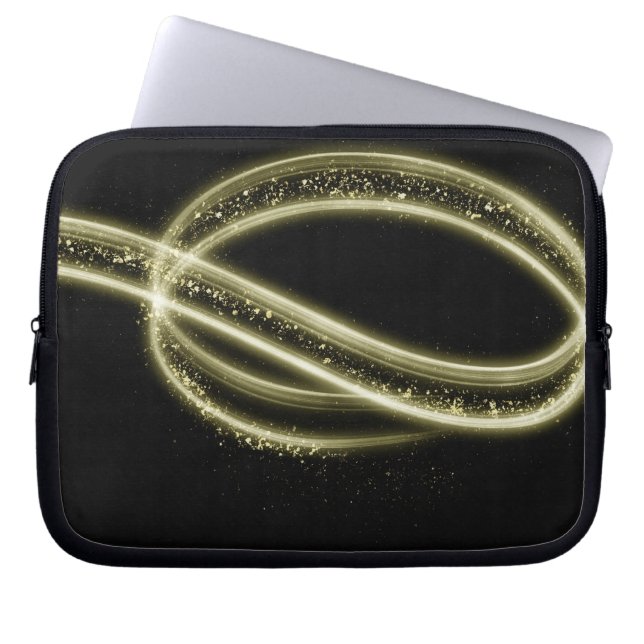 Capa Para Notebook Estilo Premium Preto Dourado Tech (Frente)