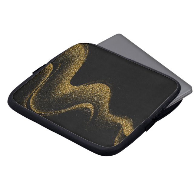 Capa Para Notebook Estilo Premium Preto Dourado Tech (Frente Topo)