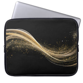 Capa Para Notebook Estilo Premium Preto Dourado Tech