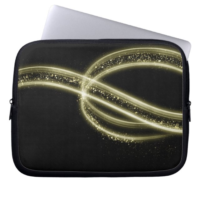 Capa Para Notebook Estilo Premium Preto Dourado Tech (Frente)
