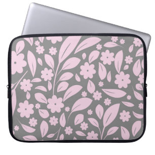 Capa Para Notebook Estilos de vindima sem costura com flores rosa e f