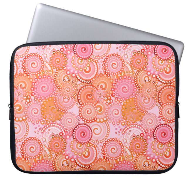 Capa Para Notebook Estilos frágeis, coral e rosa (Frente)