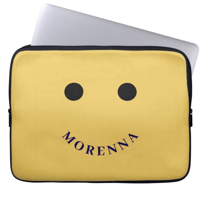 Capa Para Notebook Estojo de Laptop Amarelo Divertido (Frente)