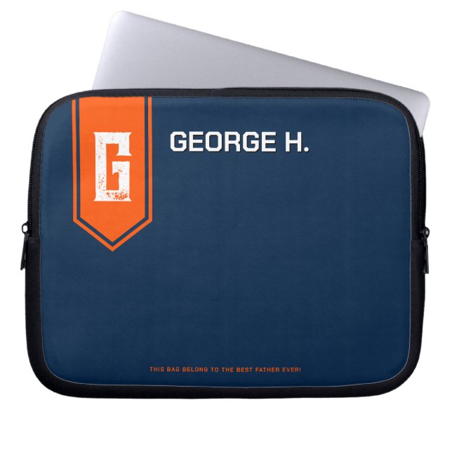 Capa Para Notebook Estojo de Laptop Azul Laranja para Homem (Frente)