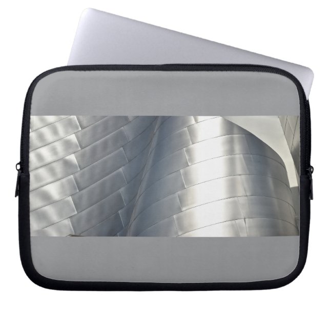 Capa Para Notebook Estojo de Laptop Cinza Metálico Arquitetura (Frente)