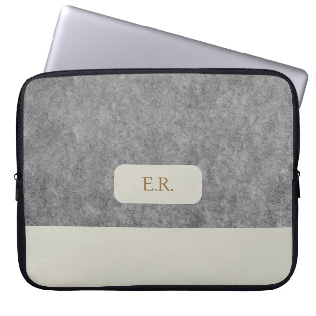 Capa Para Notebook Estojo de Laptop com Efeito de Feltro Cinza Modern (Frente)