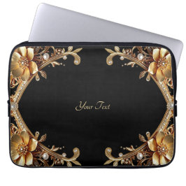 Capa Para Notebook Estojo de Laptop com Moldura de Ouro Elegante