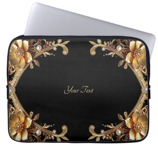 Capa Para Notebook Estojo de Laptop com Moldura de Ouro Elegante
