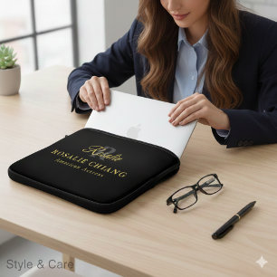 Capa Para Notebook Estojo de Laptop com Nome e Título Personalizado c