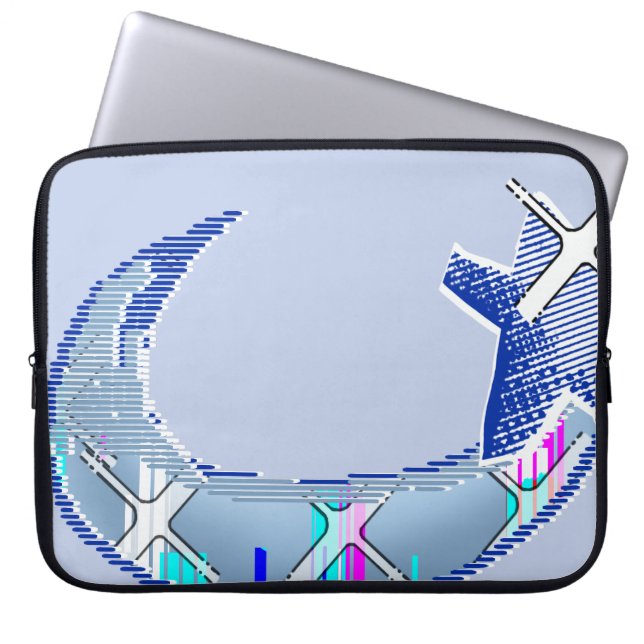 Capa Para Notebook Estojo de Laptop com Padrão Pixel Futurista Abstra (Frente)