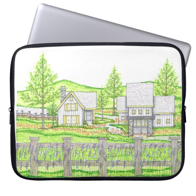 Capa Para Notebook Estojo de Laptop Cottage Farm (Frente)
