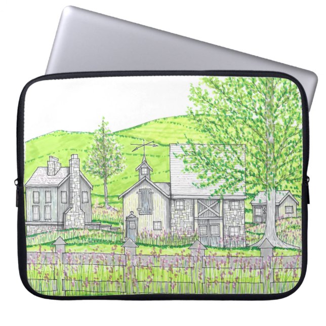 Capa Para Notebook Estojo de Laptop Fazenda de Primavera (Frente)