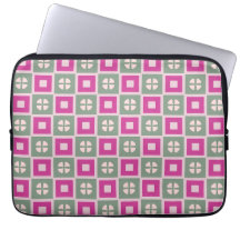 Estojo de Laptop Floral Verde e Magenta em Caixa