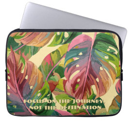 Capa Para Notebook Estojo de Laptop Folhas Tropicais Monograma Person