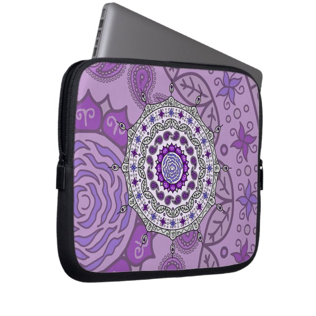 Capa Para Notebook Estojo de Laptop Prateado Mehndi Fantasy (Frente Esquerda)