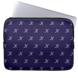 Capa Para Notebook Estojo de Tablet Inicial (Azul Marinho & Prata)