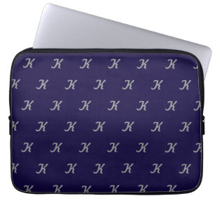 Capa Para Notebook Estojo de Tablet Inicial (Azul Marinho & Prata)