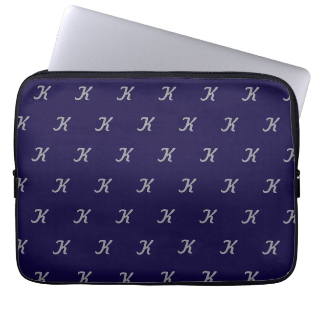 Capa Para Notebook Estojo de Tablet Inicial (Azul Marinho & Prata) (Frente)