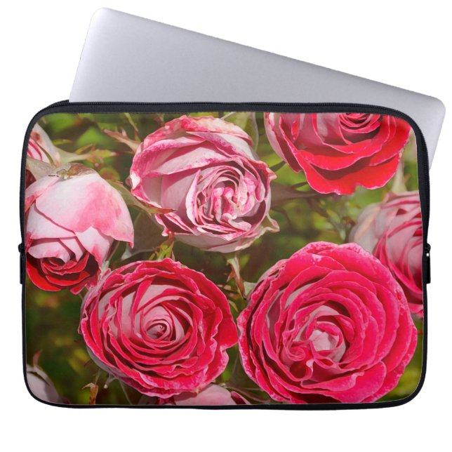 Capa Para Notebook Estojo para ipad com impressão de rosas vermelhas  (Frente)