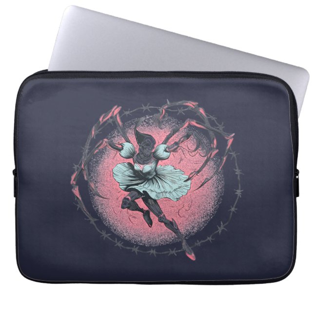 Capa Para Notebook Estojo para Laptop Bailarina Esqueleto Fofo e Assu (Frente)