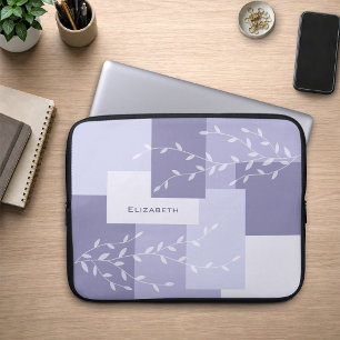 Capa Para Notebook Estojo para Laptop Botânico Geométrico Roxo