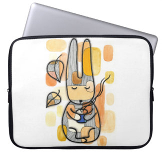 Capa Para Notebook Estojo para Laptop Coelhinho Outono Aconchegante