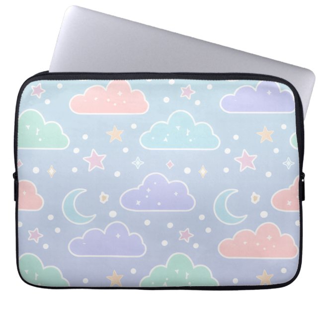 Capa Para Notebook Estojo para Laptop com Estética de Nuvem Pastel (Frente)
