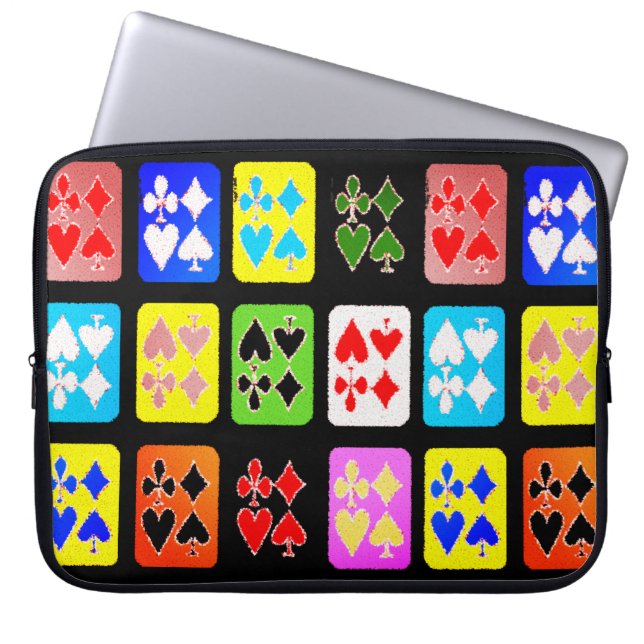 Capa Para Notebook Estojo para Laptop de Cartas de Poker Funky (Frente)