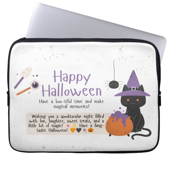 Capa Para Notebook 🎃 Estojo para Laptop de Halloween (Frente)