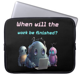 Capa Para Notebook Estojo para Laptop de Robôs Engraçados - Trabalho 