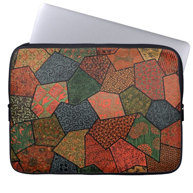Capa Para Notebook Estojo para Laptop em Patchwork Wabi-Sabi (Frente)