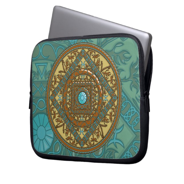 Capa Para Notebook Estojo para Laptop Mandala de Peixes (Frente Esquerda)
