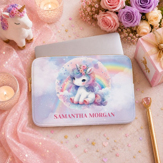 Capa Para Notebook Estojo para Laptop Unicórnio Arco-Íris Encantado D (Enchanted Rainbow Unicorn Magical Day Laptop Case

)