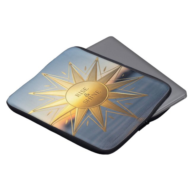 Capa Para Notebook Estrela de ouro geométrica com brilho (Frente Topo)