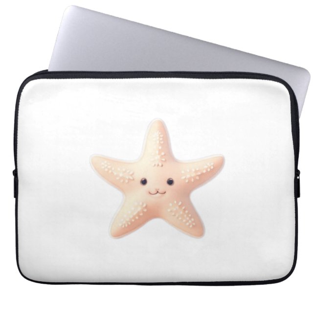 Capa Para Notebook Estrela-do-mar Rosa Fofa (Frente)
