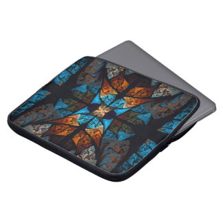 Capa Para Notebook Estrela Matelassada Abstrata em Azuis