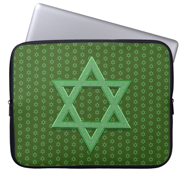 Capa Para Notebook Estrela Verde de David Seamless (Frente)