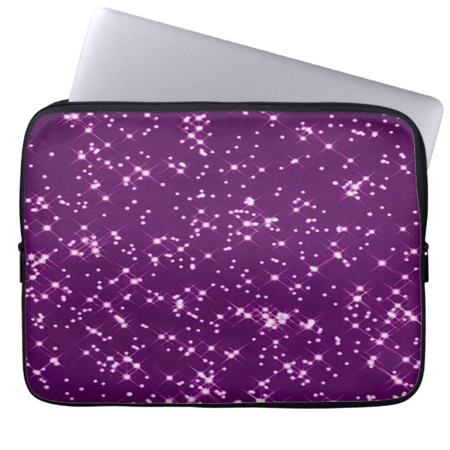 Capa Para Notebook Estrelas brilhantes roxas (Frente)