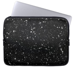 Capa Para Notebook Estrelas de Brilho2 - Preto Prateado