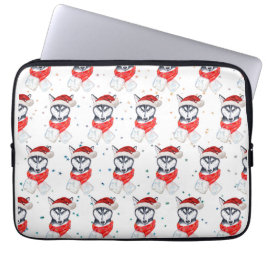 Capa Para Notebook Estrelas de Natal da Raça Canina Husky Siberiano