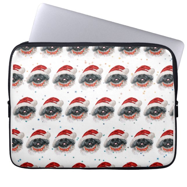 Capa Para Notebook Estrelas de Natal da Raça Canina Pekingese (Frente)