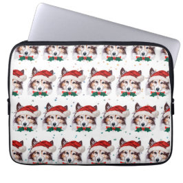 Capa Para Notebook Estrelas de Natal da Raça de Cachorro Sheltie