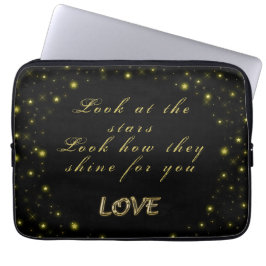Capa Para Notebook Estrelas Douradas personalizadas e brilhantes a pr