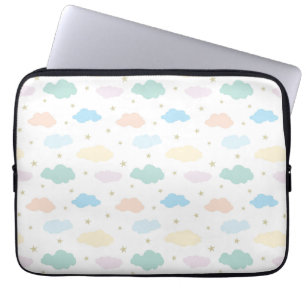 Capa Para Notebook Estrelas e Nuvens de Pastel