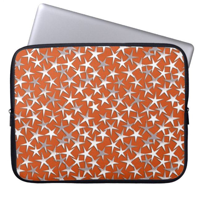 Capa Para Notebook Estrelas prateadas em cobre (Frente)